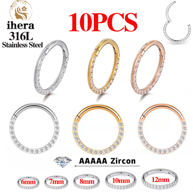 1/10PCS Stainless Steel Nose R - Body Jewelry Hoops avaliação e preço