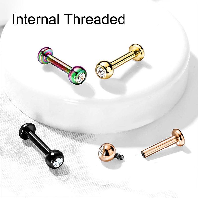 16G Surgical Steel Ball Top CZ - Body Jewelry Surgical Steel avaliação e preço