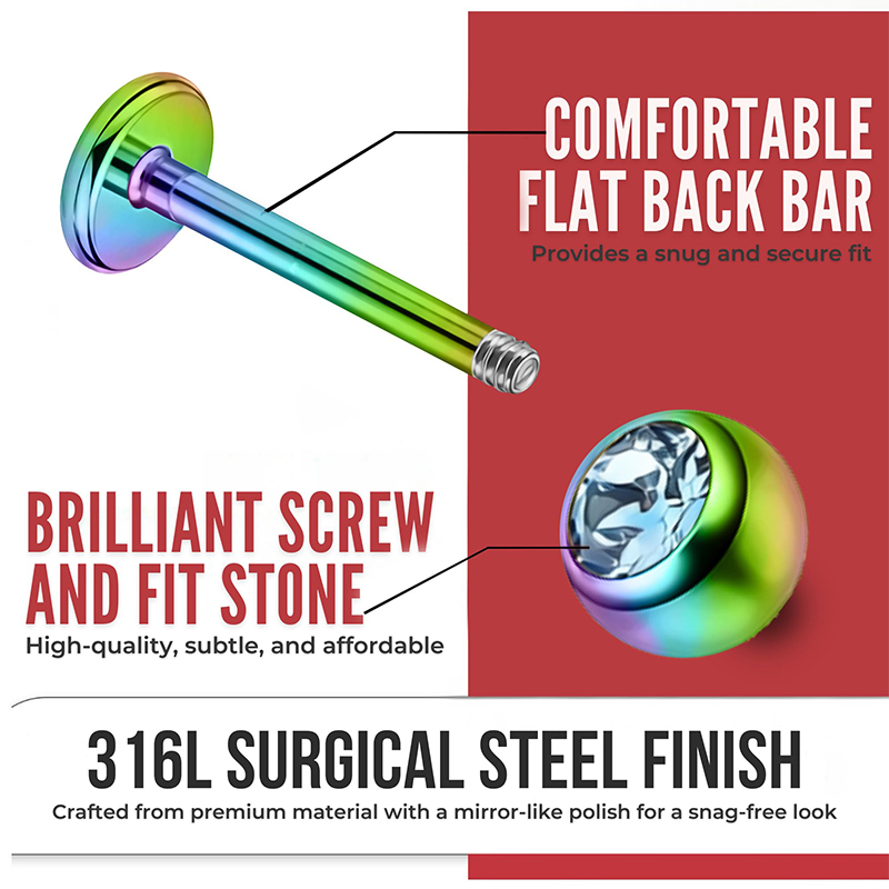 16G Surgical Steel Ball Top CZ - Body Jewelry Surgical Steel avaliação e preço
