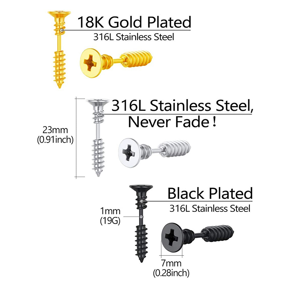 2Pcs Surgical Steel Spike Trag - Body Jewelry Surgical Steel avaliação e preço