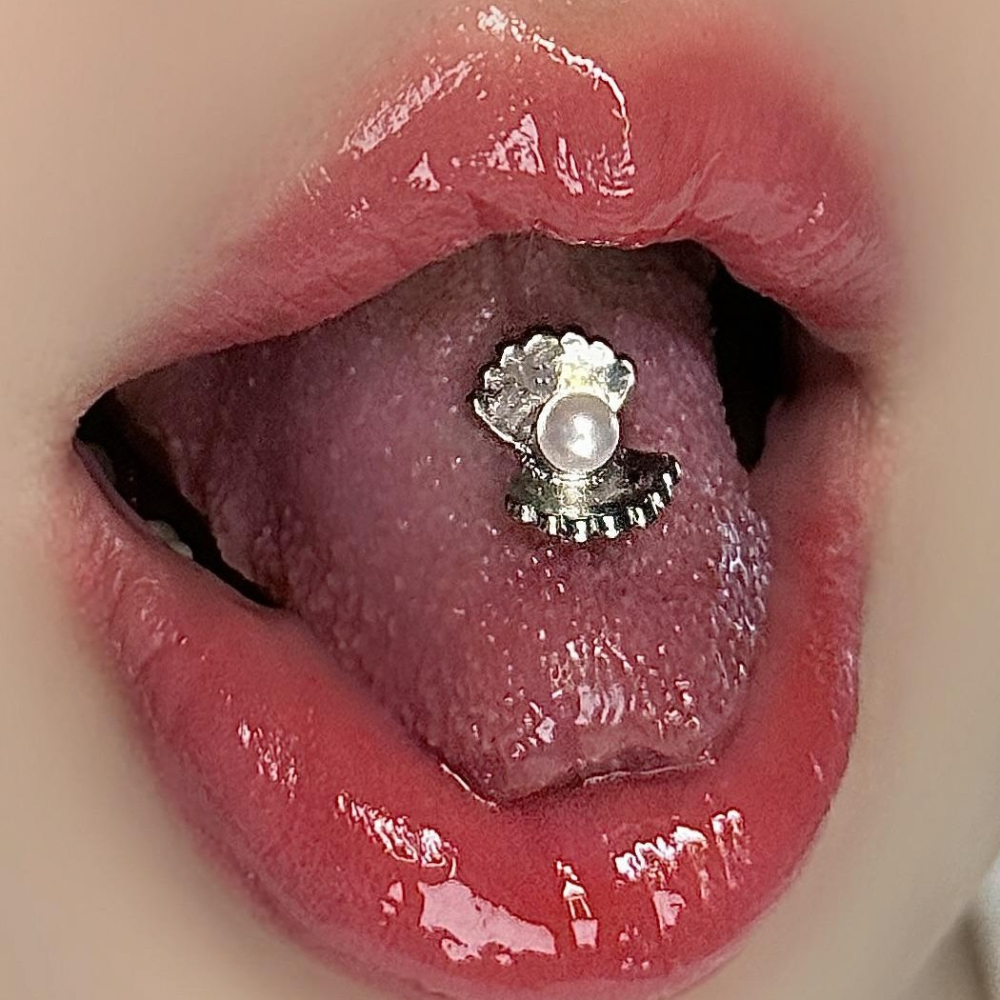 2026 Unique Shell Tongue Ring  - Body Jewelry Surgical Steel avaliação e preço