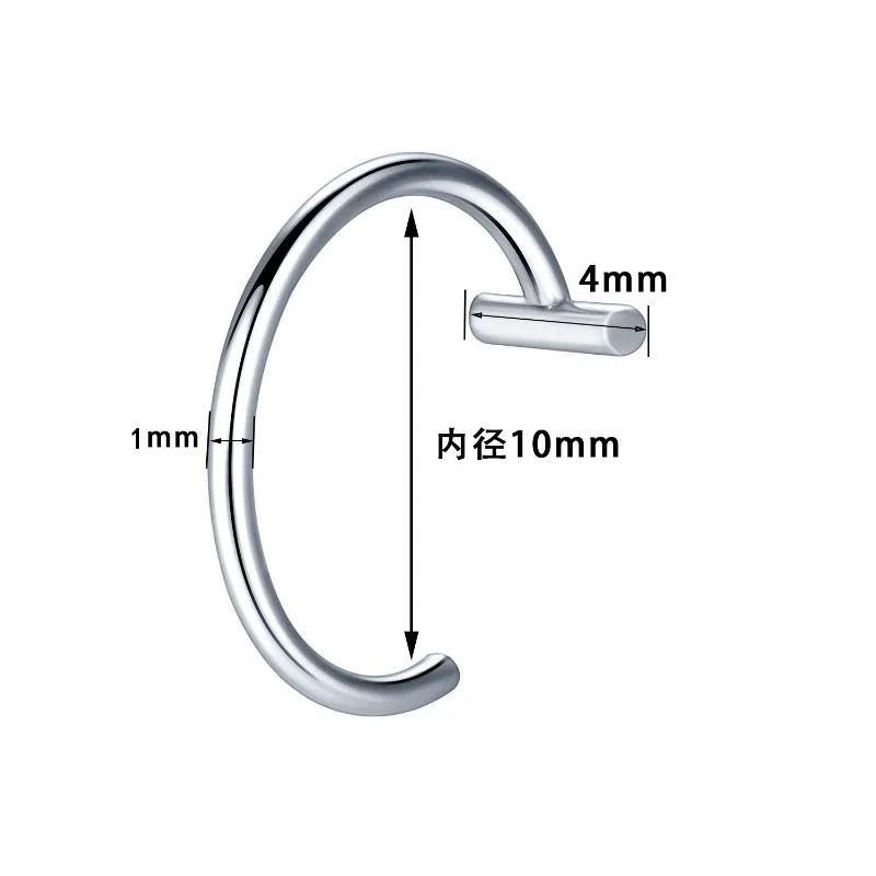Titanium Steel C-Shaped Lip Ri - Body Jewelry Lip Ring avaliação e preço