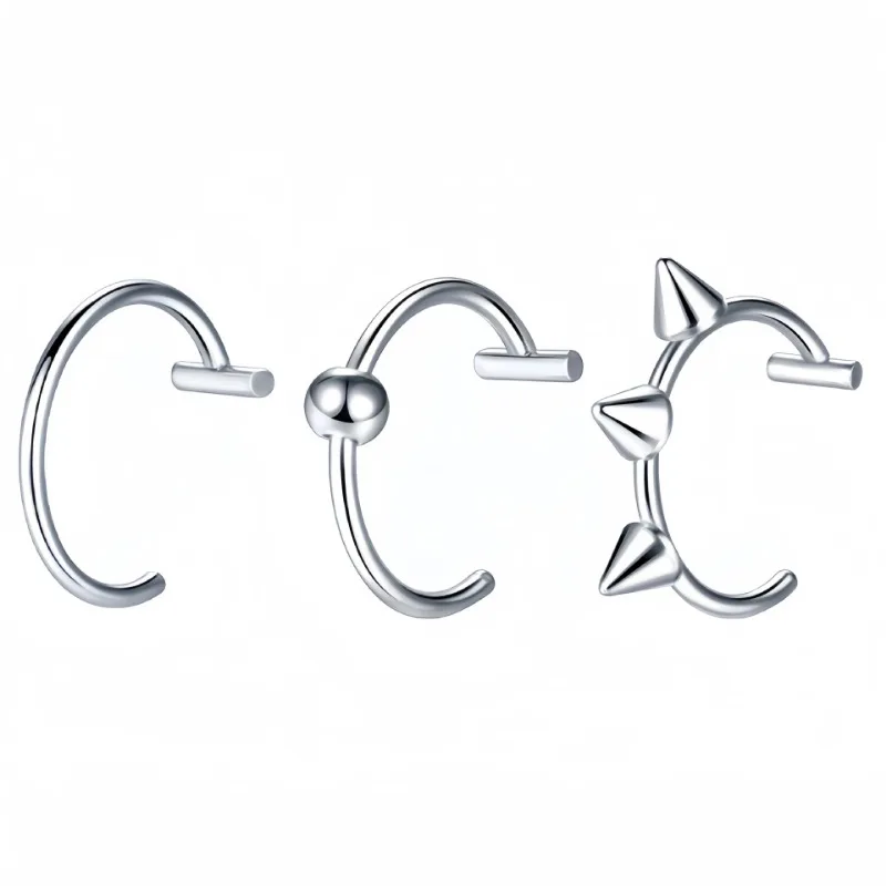 Titanium Steel C-Shaped Lip Ri - Body Jewelry Lip Ring avaliação e preço