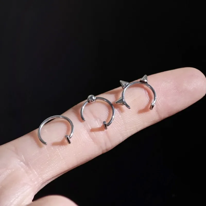 Titanium Steel C-Shaped Lip Ri - Body Jewelry Lip Ring avaliação e preço