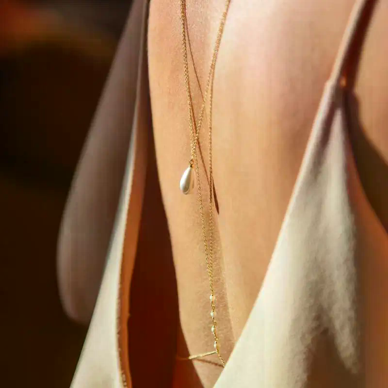 Simple Multilayer Pearl Back D - Body Jewelry Back avaliação e preço