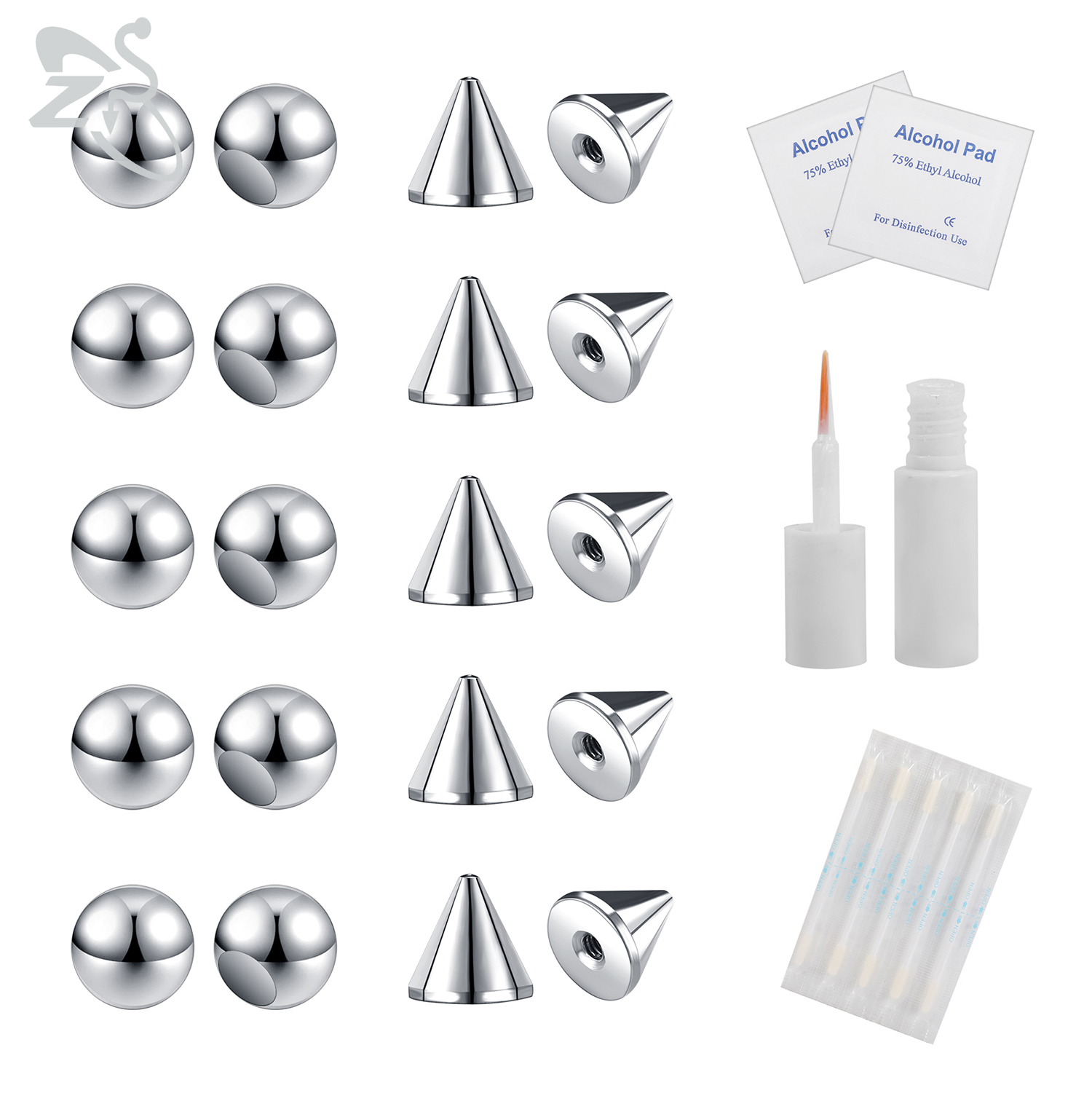ZS 1 Set Fake Eyebrow Ring Men - Body Jewelry And Piercing avaliação e preço