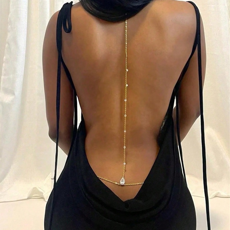 Bride Backless Rhinestone Wate - Body Jewelry Back avaliação e preço
