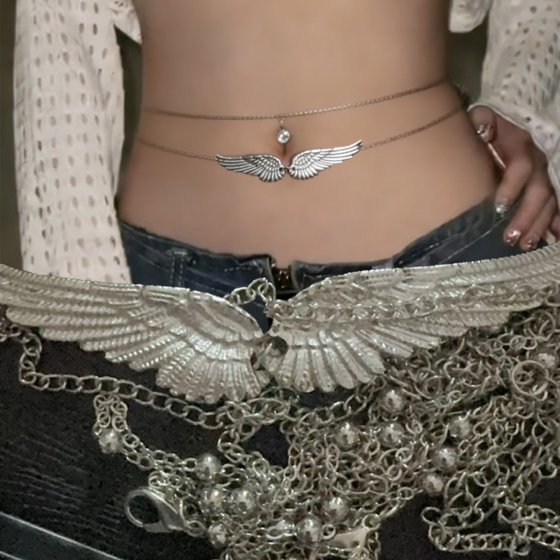 Double Layer Wings Angel Waist - Body Jewelry Waist avaliação e preço
