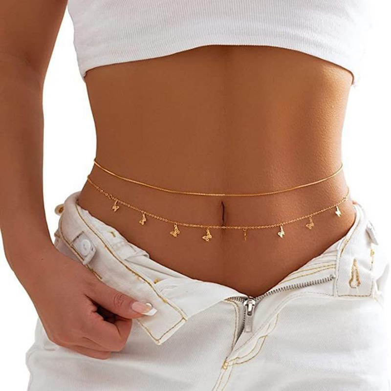 Fashion Simple Double Layer Be - Body Jewelry Waist avaliação e preço