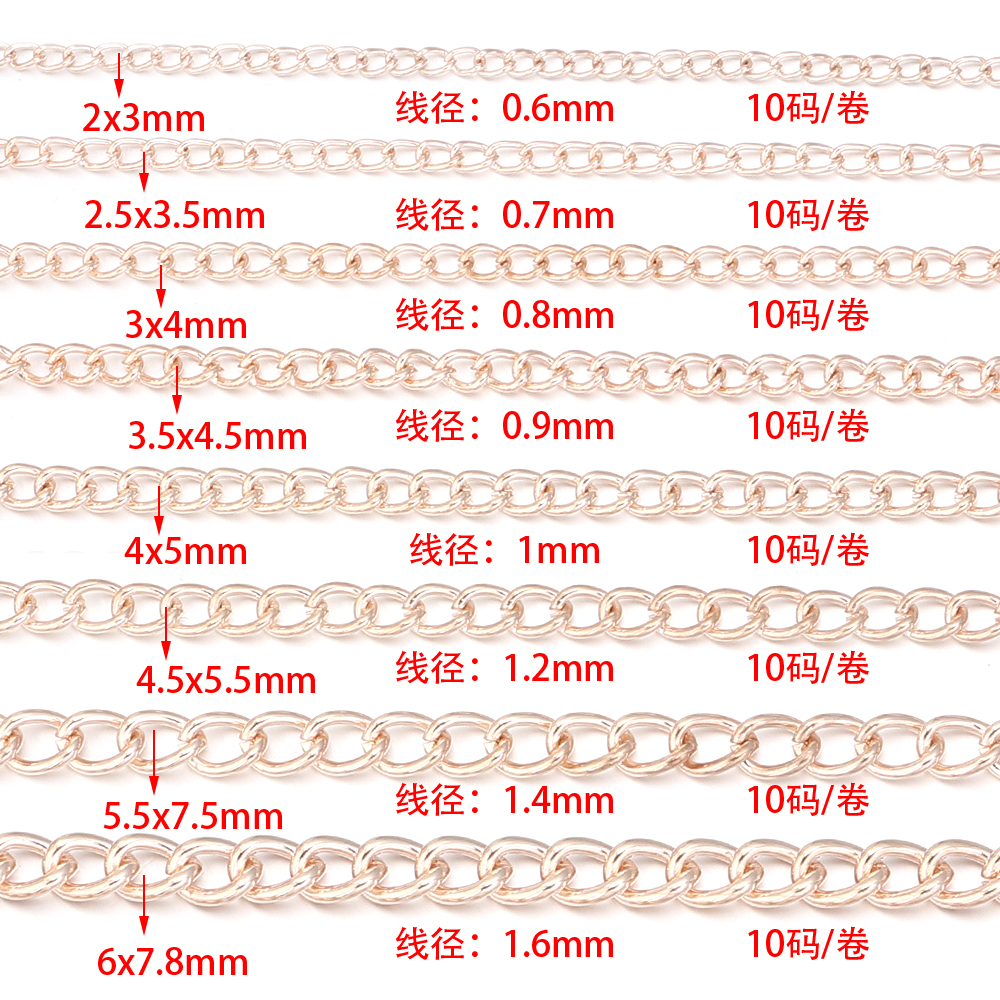 10yards/roll Flat 2-6mm Extens - Body Jewelry Chain avaliação e preço