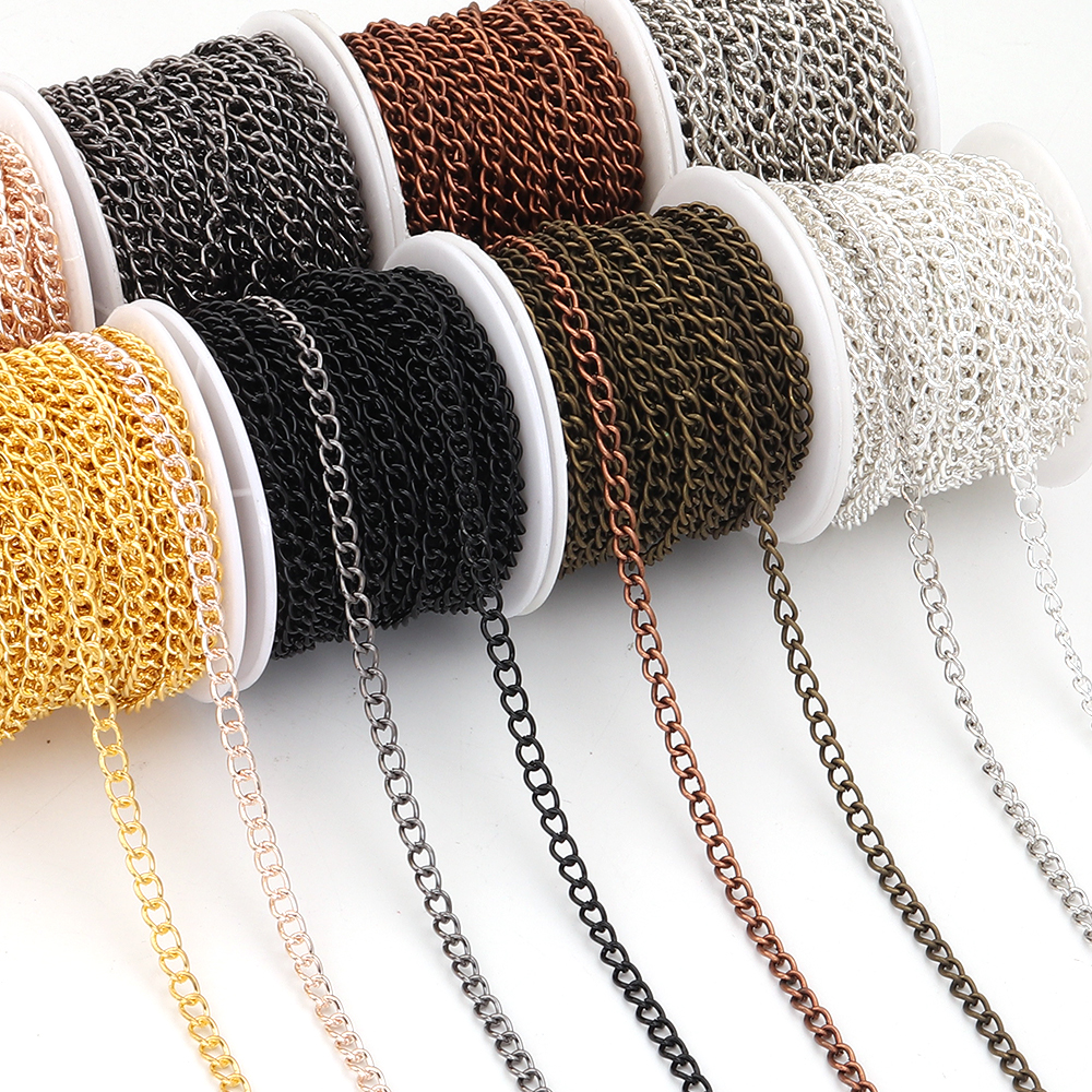 10yards/roll Flat 2-6mm Extens - Body Jewelry Chain avaliação e preço