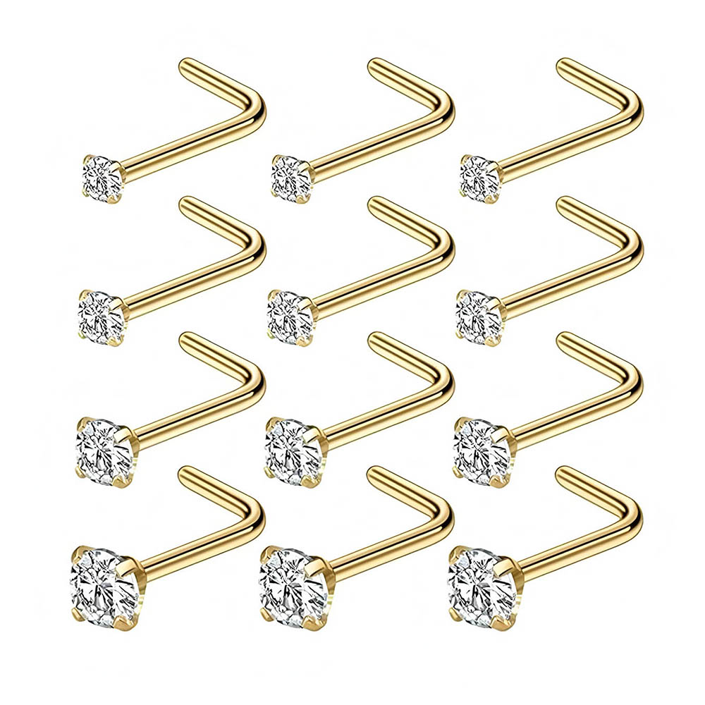 12-Piece Full Set 316L Hypoall - Body Jewelry Nose avaliação e preço