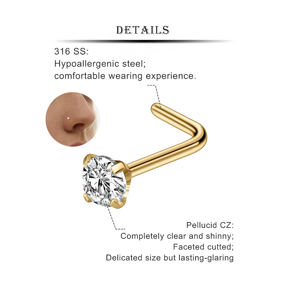 12-Piece Full Set 316L Hypoall - Body Jewelry Nose avaliação e preço