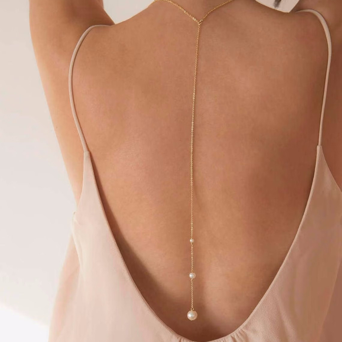 Korean Fashion Pearl Chain Cho - Body Jewelry Back avaliação e preço