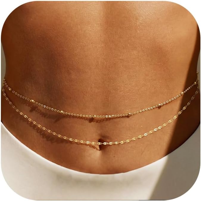 14K Gold Plated Waist Chain Wo - Body Jewelry Waist avaliação e preço